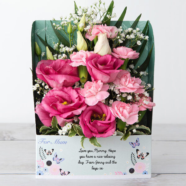 Mother's Day Flowers with Spray Carnations, Lisianthus, Gypsophila, Pittosporum and Chico Leaf